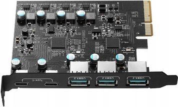 Karta rozszerzeń adapter для komputera PC PCI PCIe 3x USB Gen.2 2x USB-C ID-CN-177280 фото