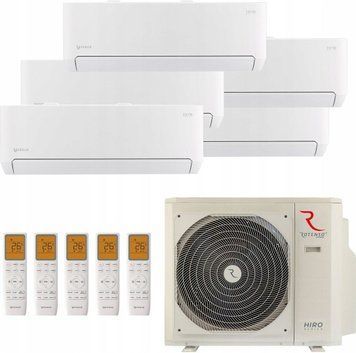 Кондиціонування Rotenso Multisplit 5x TETA Mirror Білий 150m2 для domu 13KW ID-CN-293002 фото