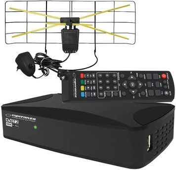 Tuner цифровий Esperanza EV108R DVB-T/T2 H.265/HEVC + антена pokojowa ID-CN-82848 фото
