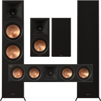 Набір колонок для kina домашнього 5.0 - Klipsch RP-8000F II + RP-600M RP-504C Чорне дерево ID-CN-84558 фото
