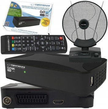 Esperanza Tuner Цифровий Dekoder Dvb-T2 H.265/Hevc + Антена (Ev108R9500) ID-CN-82810 фото