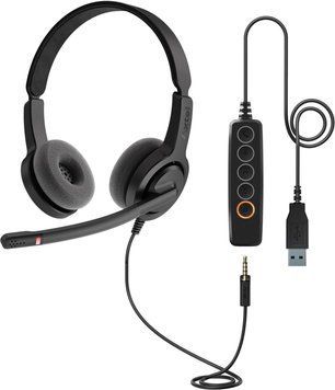 Axtel Voice 28-35 UC duo NC USB-A (AXH-V28-35UCD), Навушники з mikrofonem, przewodowe, USB-A, Jack 3,5mm ID-CN-185890 фото