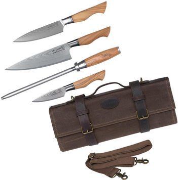 Kohersen Zestaw Noży COMPLETE PROFESSIONAL OLIVE WOOD + Torba na Noże Professional ID-CN-23609 фото