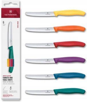 Victorinox Swiss Classic Комплект 6 Ножів 11cm Кольорів Pikutek (678366C1) ID-CN-41497 фото