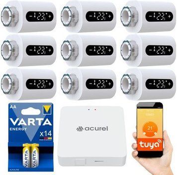 Acurel Термостатична головка Zigbee 3.0 Tuya Комплект 9 Шт. Білий Zawiera Baterie (5904013982665) ID-CN-260532 фото
