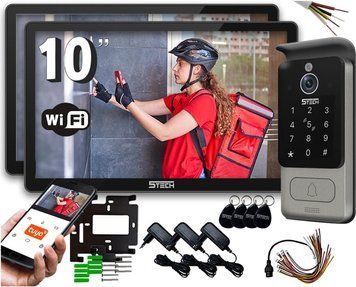 Відеодомофон WiFi 5Tech Verus 84228 2x Сенсорний Монітор 10'' Podświetlany szyfrator, kąt widzenia 160deg;, зчитувач zbliżeniowy Застосунок Tyua System 4 ID-CN-283890 фото