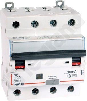 Legrand P344 dx3 c20a/ 30ma/ac 3p+n вимикач r&oacute;żniconadprądowy c20a 30ma 4m ac 6ka (dawne 007965) 411187 ID-CN-284840 фото