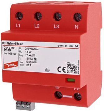 Dehn Обмежувач Перенапруг B+C Typ 1+2 4P 12,5/50Ka 1,5Kv Dsh B Tns 255 Fm (941406) ID-CN-284797 фото