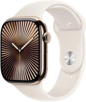 Apple Watch Series 10 GPS + Cellular koperta 46mm tytan золотий pasek спортивний księżycowa poświata M/L (MWYY3ETA) ID-CN-304707 фото