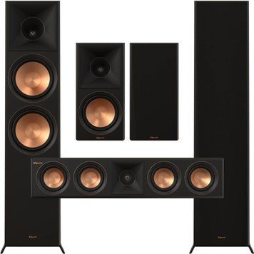 Набір колонок для kina домашнього 5.0 - Klipsch RP-8000F II + RP-600M RP-404C Чорне дерево ID-CN-84536 фото