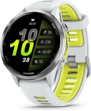 Garmin Forerunner 970 Титановий з kopertą w кольорі Whitestone і p&oacute;łprzezroczystym з ремінцем Whitestone/Amp yellow ID-CN-304711 фото